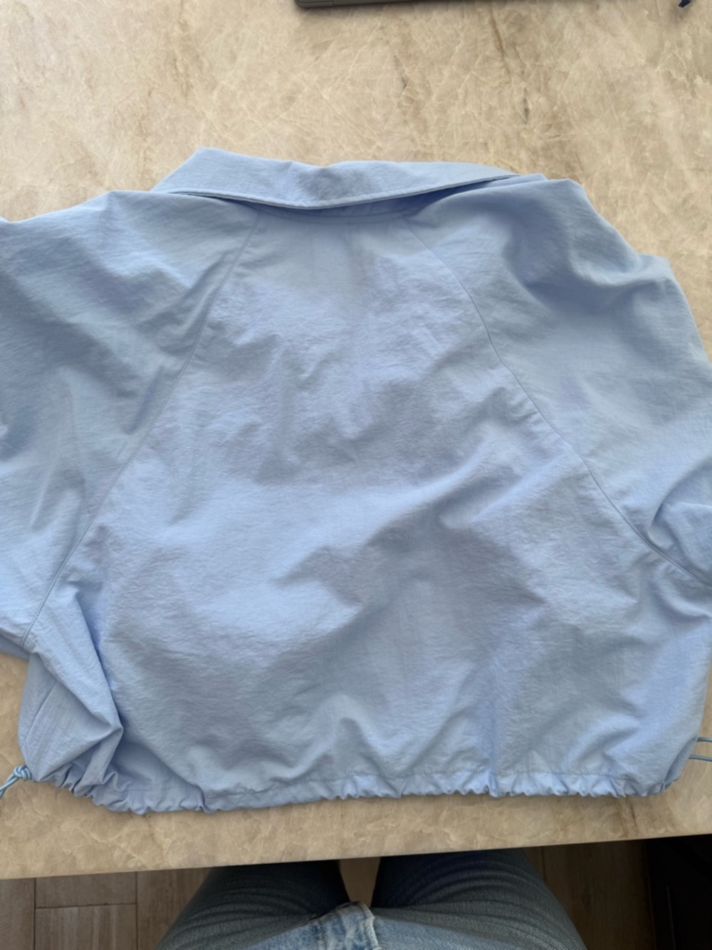 Alo Seashell Blue Cropped Half-Zip Pullover - Picture 3 of 6